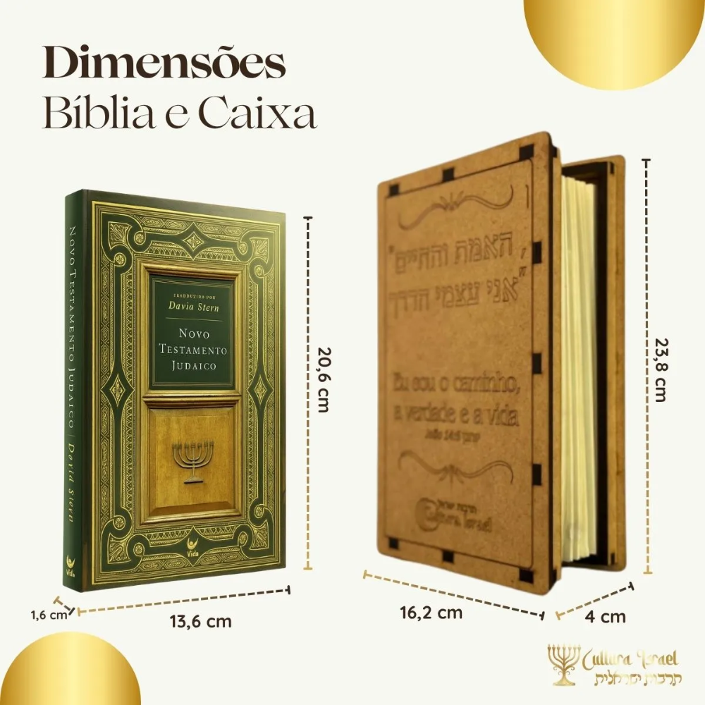 Bíblia Judaica Hebraico E Português Com Caixa De Madeira - Imagem 6