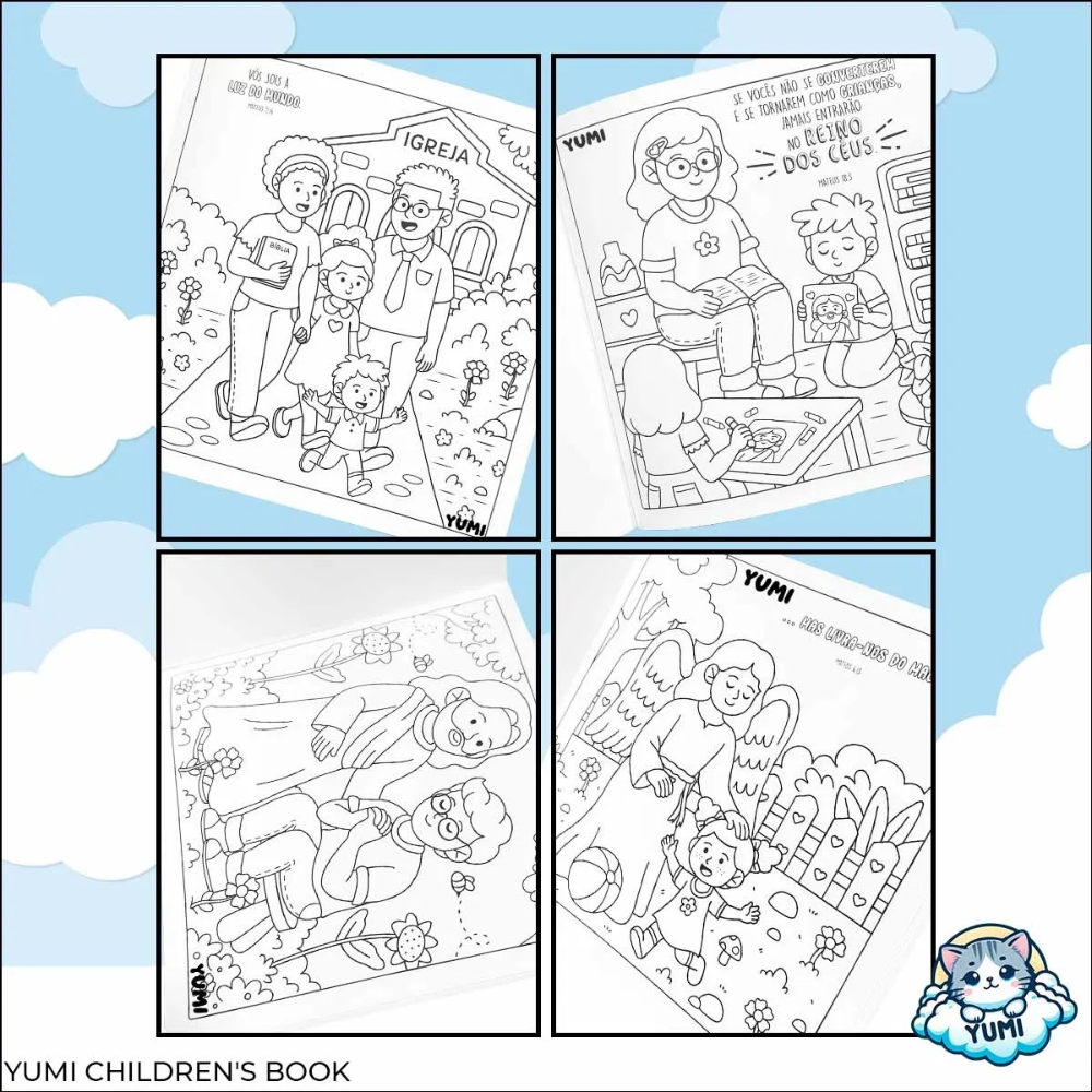 Kit Livro De Colorir Historias Bíblicas Colorindo Com Jesus + 48 Canetinhas Touch Ponta Dupla - Imagem 3