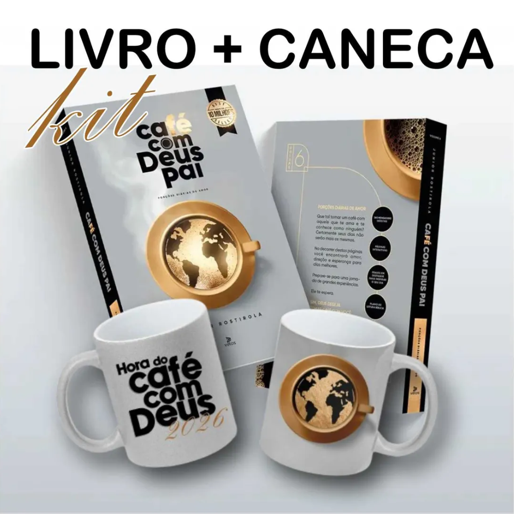 Novo Kit Café Com Deus Pai 2026 | Livro Devocional + Caneca Personalizada 2026 / Junior Rostirola 6 Edicão - Imagem 3